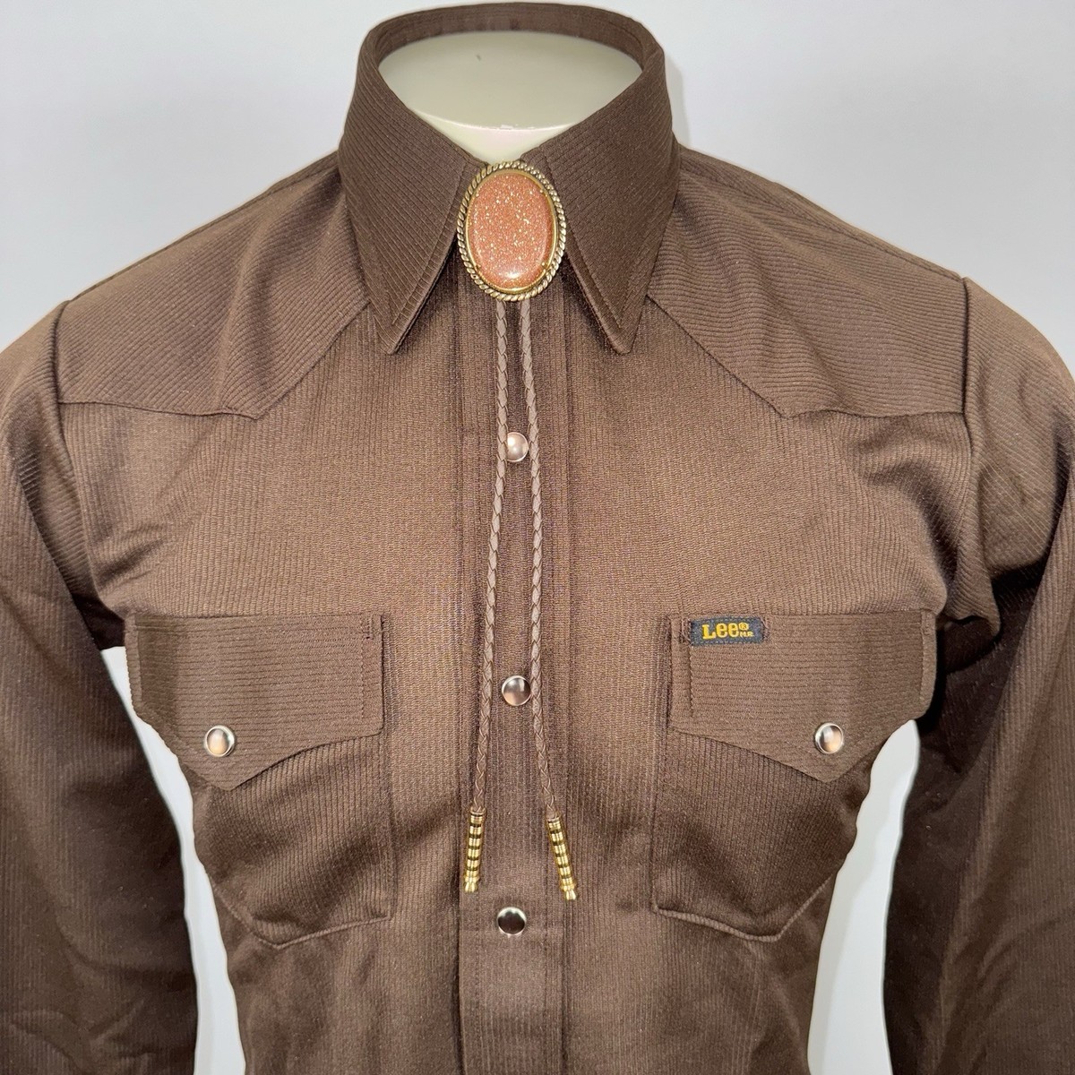 NOS Lee Pearl Snap Shirt Vtg 70s Western Rockabilly Polyester