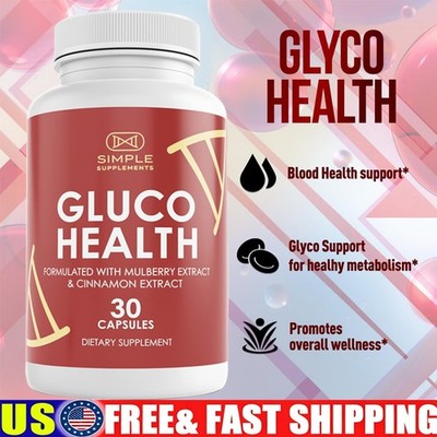 Gluco Health Blood Health Support Dietary Supplement 30 Capsules