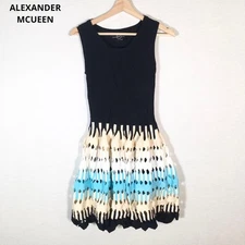 ALEXANDER McQUEEN Sleeveless Dress Used Black Size M Minor Flaws