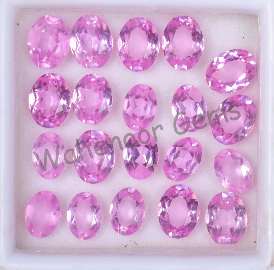 20 Pcs Natural MOGOK Pink Ruby 7.80 mm Oval Certified AAA+ Loose Gemstone - Image 2 of 4