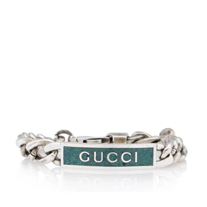 Bracelet chaîne logo émaillé Gucci