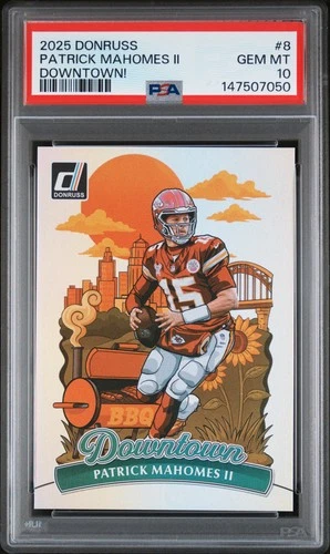 2025 PANINI DONRUSS DOWNTOWN #8 PATRICK MAHOMES II PSA 10