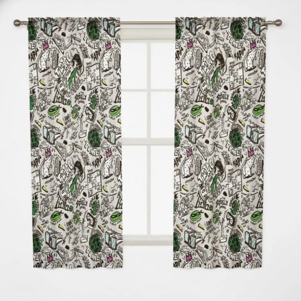 Teenage Mutant Ninja Turtles 2-Piece (42" x 63") Window Curtains for Kids
