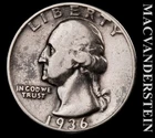 1936 Washington Quarter- Silver- Scarce Better Date- No Reserve #L6930