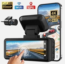 3.18'' Ultra HD  REDTIGER 4K Dash Cam Front and Rear Dual Dash Camera WIFI&GPS