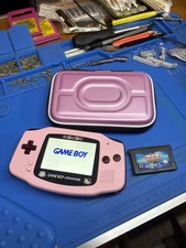 Backlit IPS V2 Hello Kitty Pink Nintendo Gameboy Advance cartridge GBA pouch