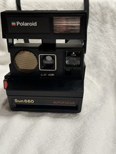 Vintage Polaroid Sun 660 Autofocus Instant Camera with Strap