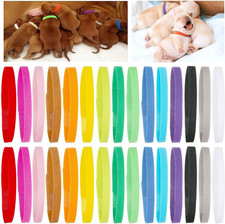 30 Pcs Puppy Whelping Collars Newborn Pet Collars Double-Sided Soft Adjustable I