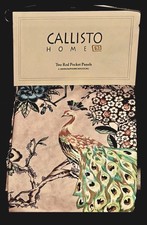 Callisto Home Peacock Bird Floral Curtains 2pc Window Panels Drapes New 38 x 84  