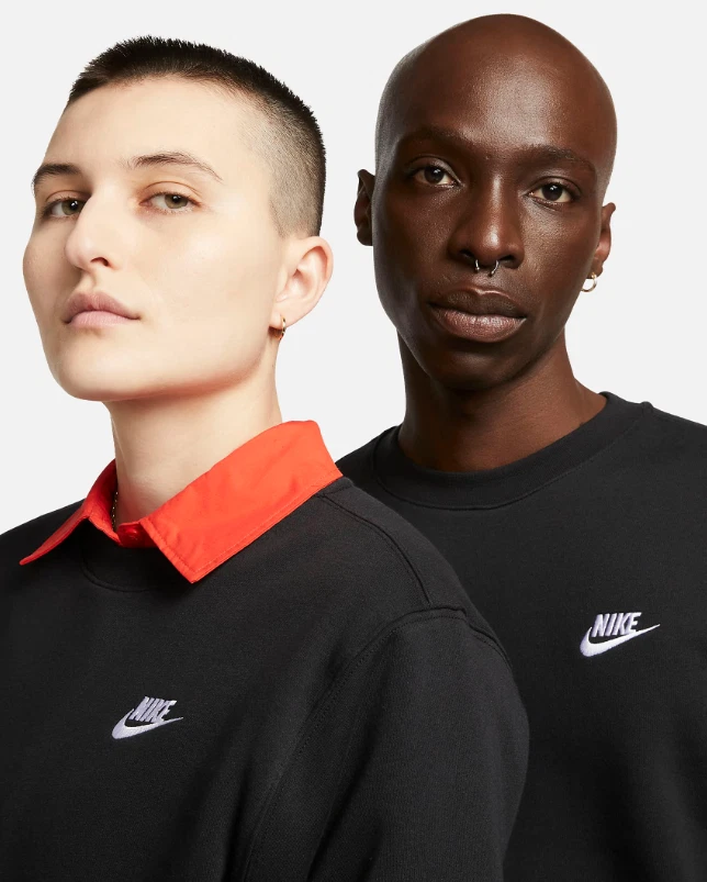 Nike Sportswear Club Fleece Crew Mens Pullover Black Size S-XL Sweatshirt Top - image 4 of 4