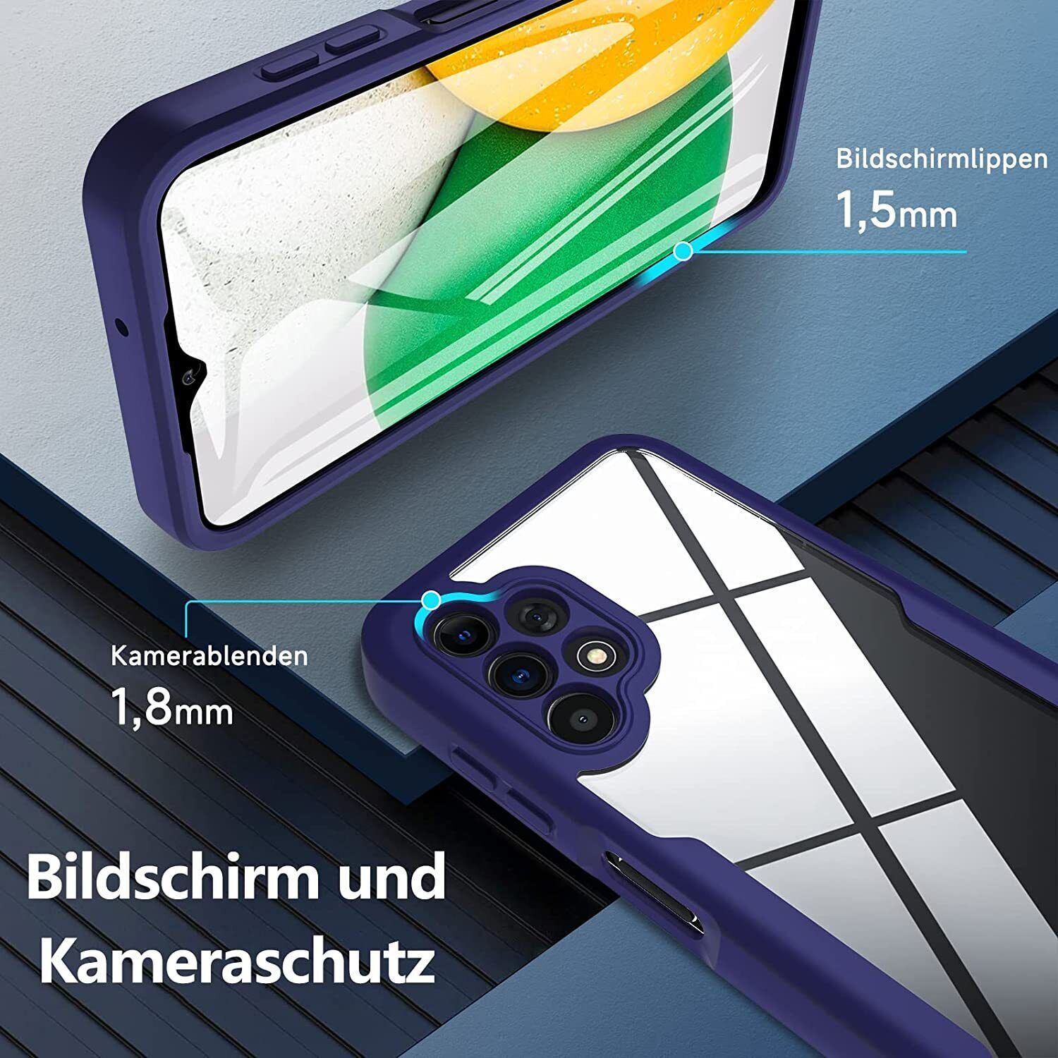 360 Grad Hülle für Samsung Galaxy A13 4G vollschutz Integriertem Displayschutz