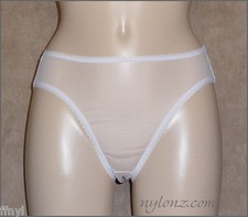 Vintage Style Completely Sheer Transparent Nylon Panties WHITE 🇬🇧 NYLONZ