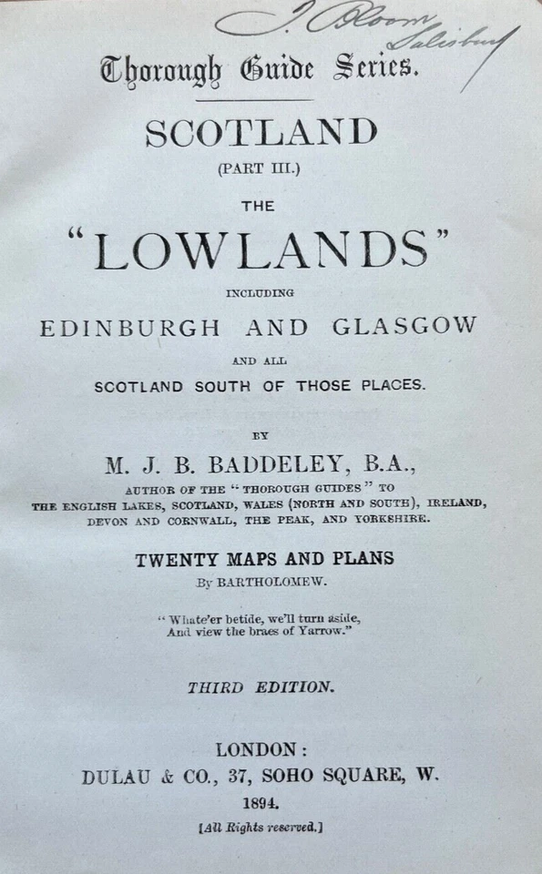 Antique map Glasgow, Wemyss Bay, Largs, Ayr, Scotland chromolithograph 1894 - Image 3 of 3