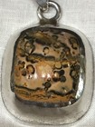 Taxco Silver Chunky Leopard Skin Jasper Stone Sterling Silver 925 Mexico Pendant