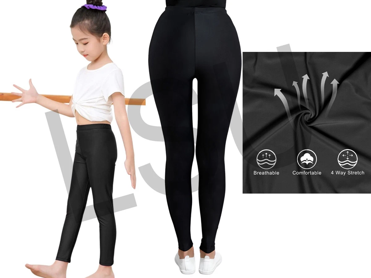 Girls Legging Shiny Lycra Kids Legging Stretchy Ballet/Gymnastic/PE Ankle  Length