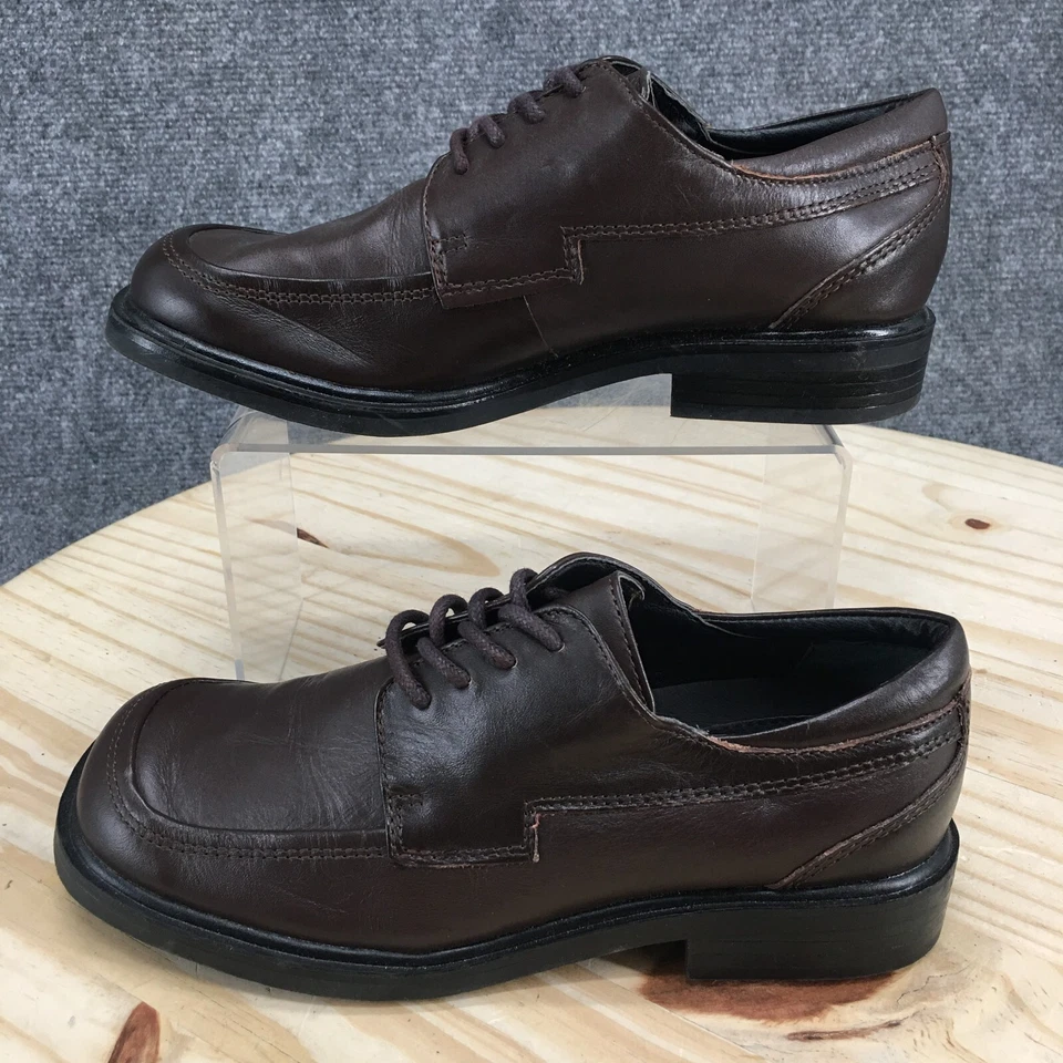 Kenneth Cole Reaction Dress Shoes Youth 4 T Flex Sr Oxford Brown Leather Low - Image 2 of 4