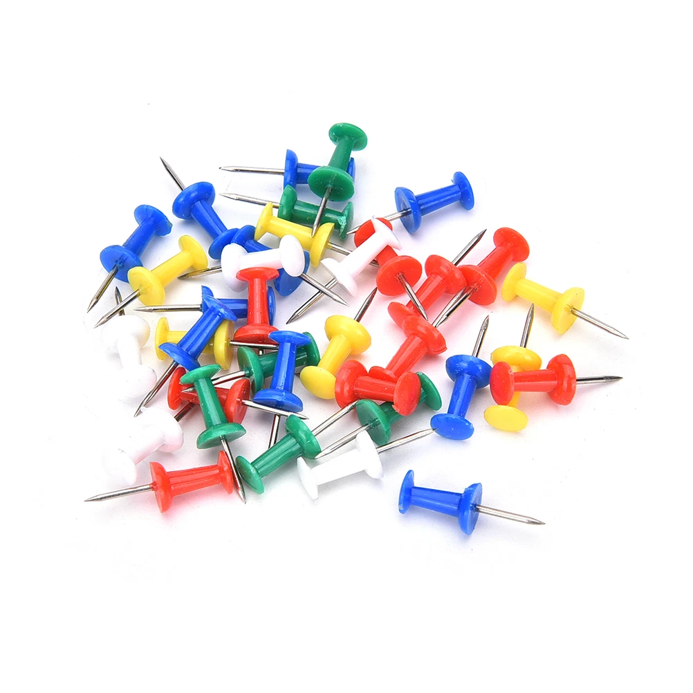 80 Pcs Coloured Push Pin Drawing Map Pins Notice Office School Supply  JCA.bc&JF