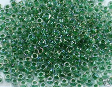 8/0 Round TOHO Japan Glass Seed Beads 699-Rainbow Crystal/Shamrock Lined 10g