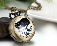 Vintage Steampunk Retro Bronze Design Pocket Watch Quartz Pendant Necklace Gift
