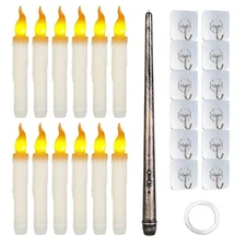 12 Pcs Realistic Floating Candles with Magic Wand Remote for Halloween Christmas