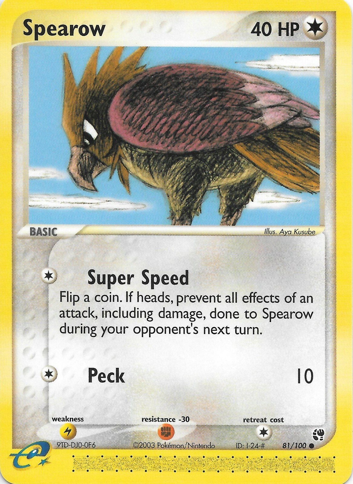 SPEAROW 81/100 EX Sandstorm Pokemon WOTC Card  NM