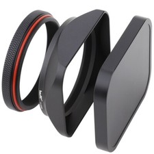 Haoge Metal Square Lens Hood +Cap for Fujifilm X100VI Fuji X100V X100F Black