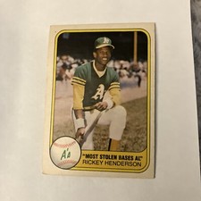 1981 Rickey Henderson Fleer Baseball Card # 351