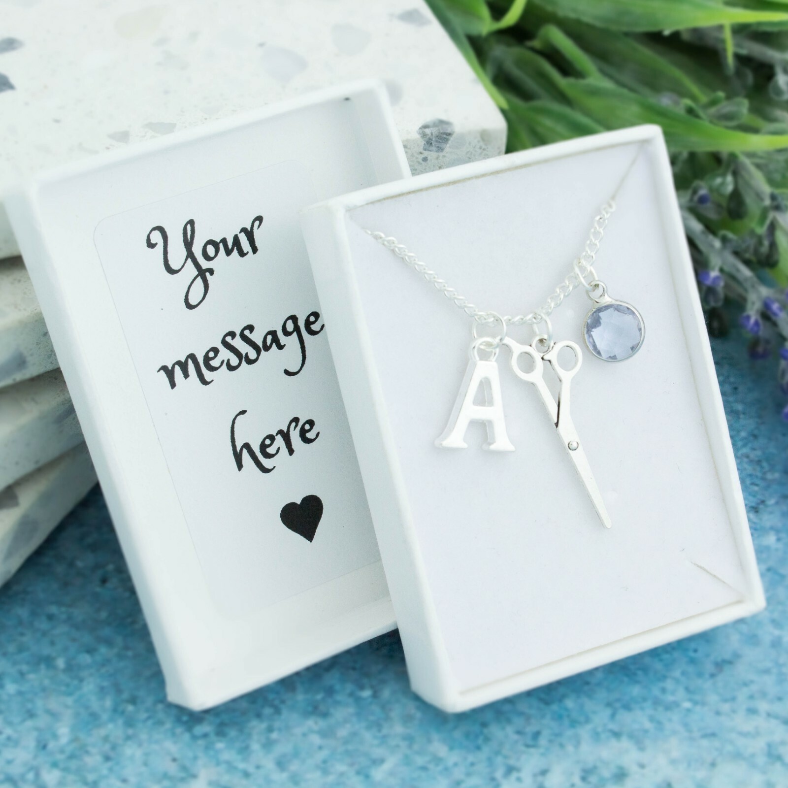 Scissors Necklace, Personalised Gift, Hairdresser Jewellery, Hairstylist Pendant-image