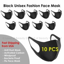 Lot of 10 Face Fashion Black Mask Washable 3D/ Ship within 24Hrs from USA