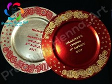 Personalised Henna Mehndi Souvenir / Charger Plate / Thaal / Wedding