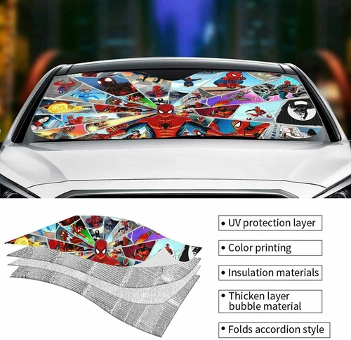 Captain Marvel Car SUV Sun Shade Pickup Reflective Visor Windshield Block UV Ray