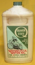 Vintage Quaker State Motorcycle Motor Oil 1 Quart Plastic Container