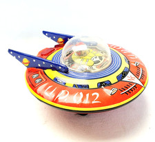 Ne-Kur T rkiye UFO UD 012 Flying Saucer Space Ship Friction Tin Toy Mint 60 RARE