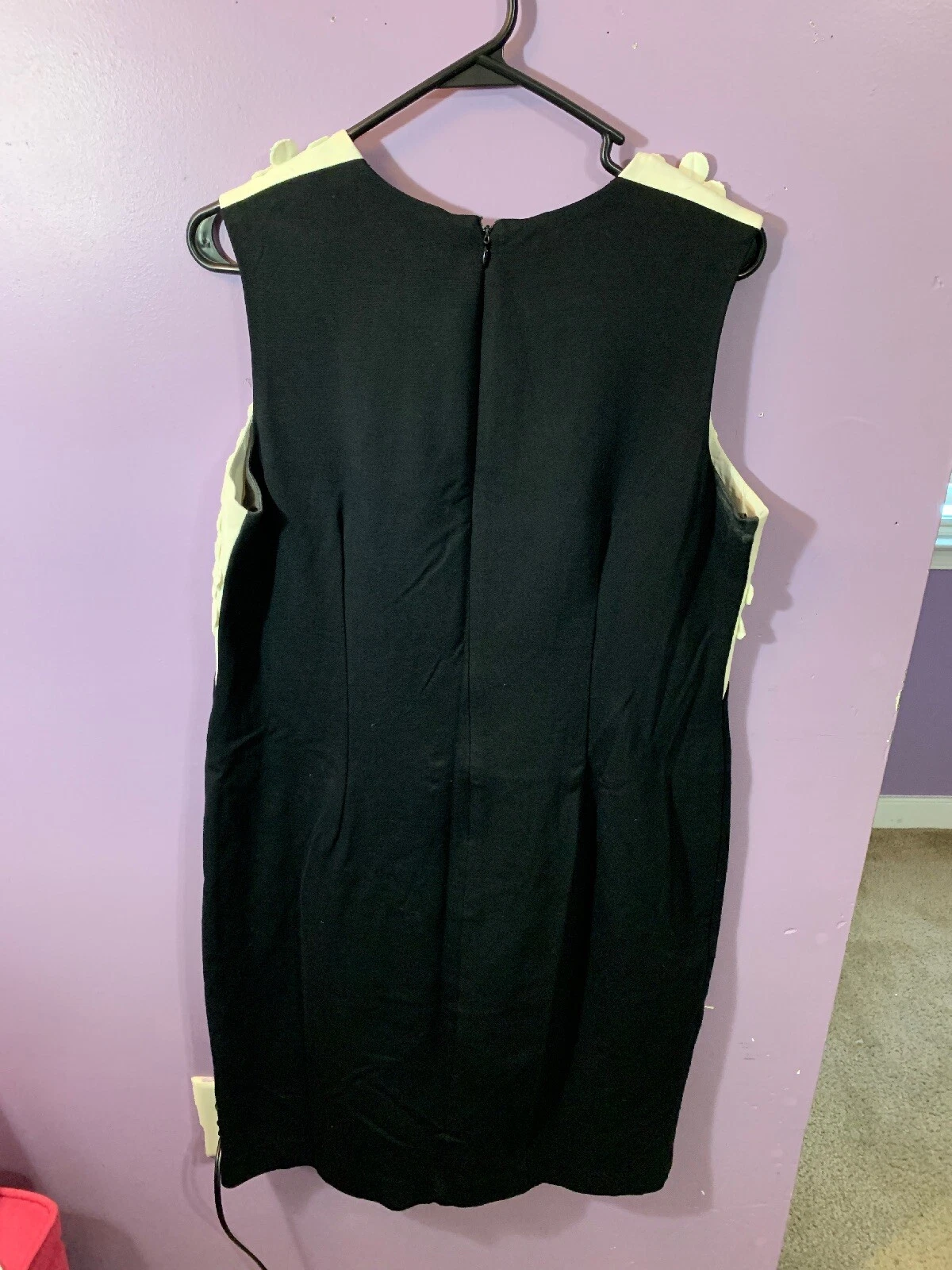 OFF WHITE Abito donna Taylor nero e bianco sporco taglia 14