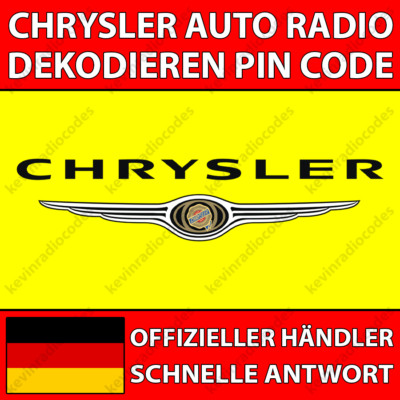  CHRYSLER RADIO DEKODIEREN PIN CODE 300 PACIFICA PT CRUISER GRAND VOYAGER NTG 