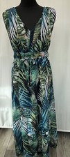 Women's Sleeveless Maxi Dress Size 8 V-Front Chiffon Blend