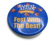 Samual Adams Octoberfest Pin Fest With The Best! Blue Background