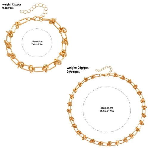 Fashionable Men Accessory Eye Catching Necklace Metal Jewelry Chain Bracelet - Picture 8 of 12