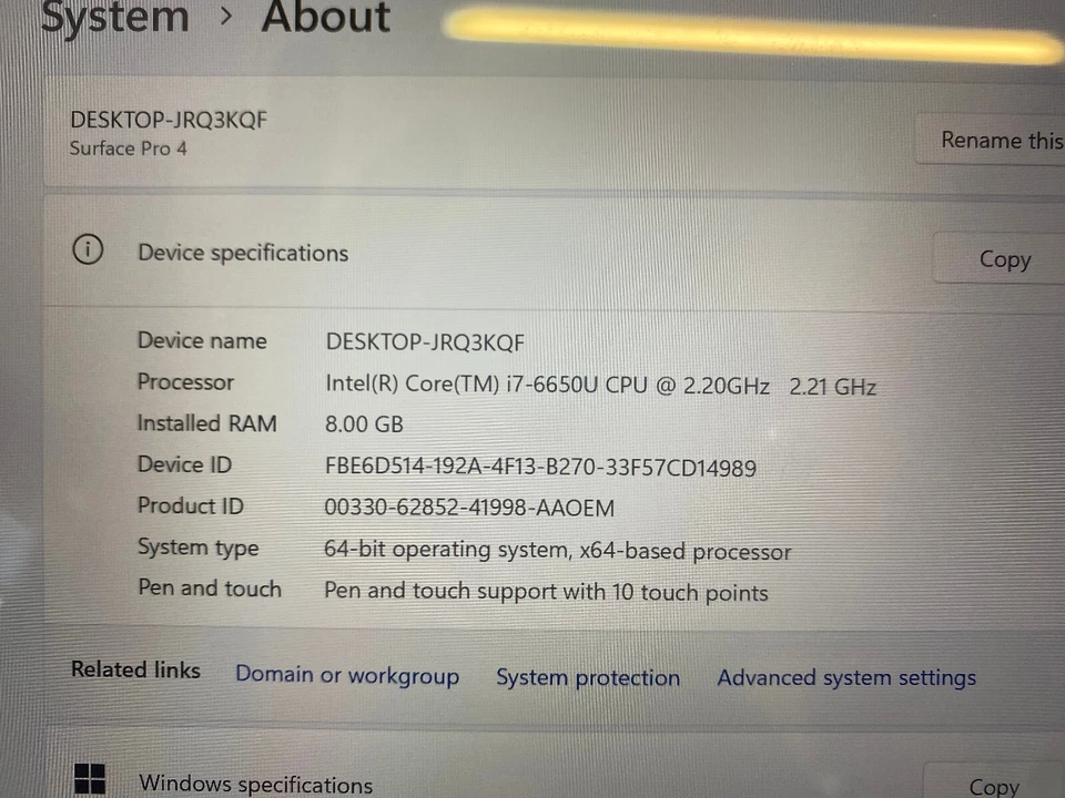 Microsoft Surface Pro 4 - Intel Core i7 6650U 2.2GHz, 8GB RAM, 256GB SSD - Image 3 of 4