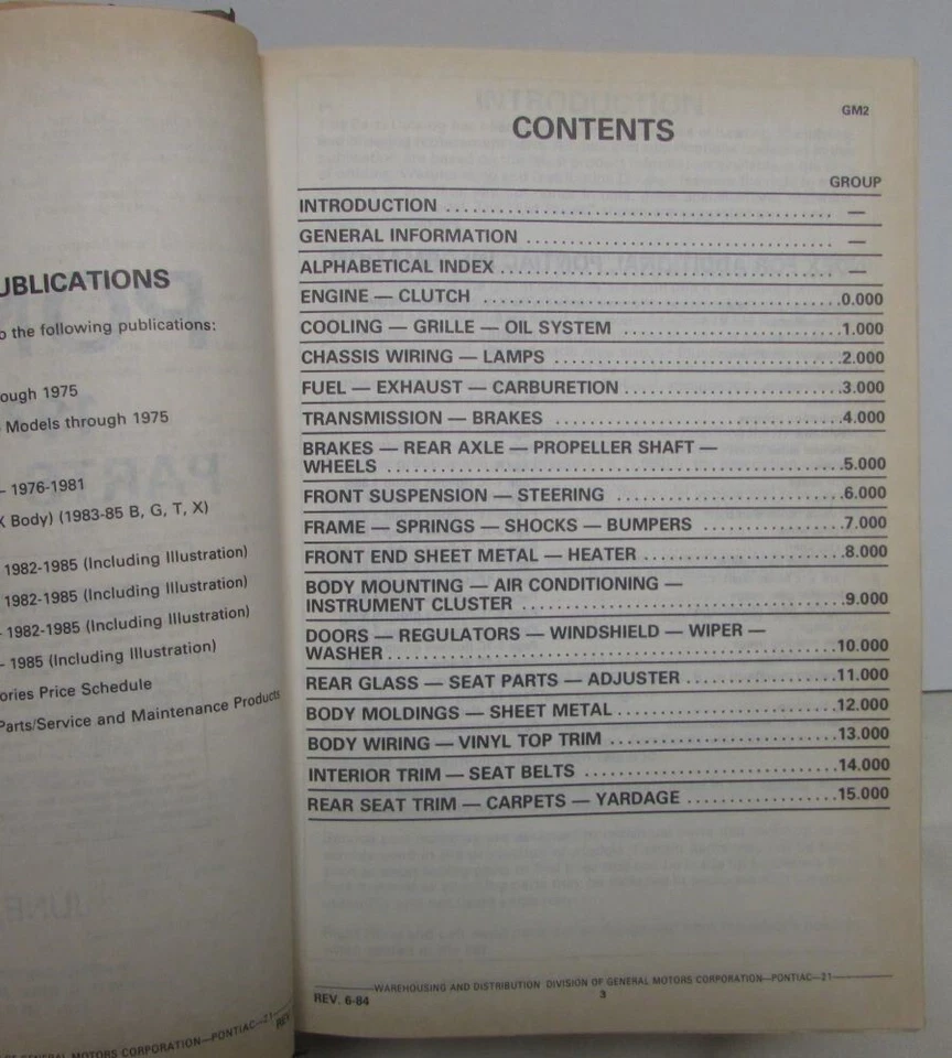 Juego de libros de piezas de carrocería de chasis Pontiac 1976-1981 texto e ilus Firebird TA LeMans Foto 3 de 4