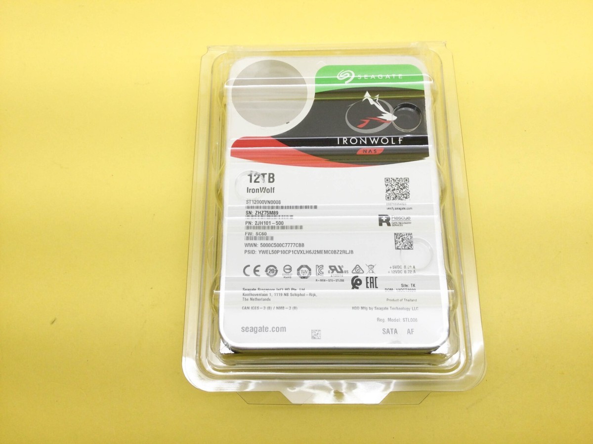Seagate 3.5インチ内蔵HDD 12TB (ST12000VN0008) Seagate IronWolf 12TB 7200 RPM SATA 6Gb/s Internal 3.5