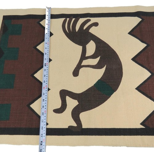 Kokopelli Wall Tapestry Tan and Brown Cotton made in India Size 40.5" W x 24.5 L - Picture 7 of 7