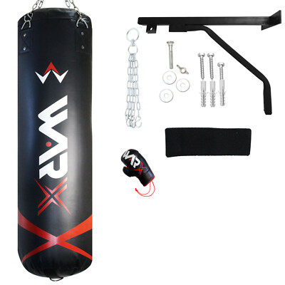 Warx 9-teiliges Boxset 5 Fuß gefüllt schwerer Boxsack, Kette, Halterung, Stirnband etc.