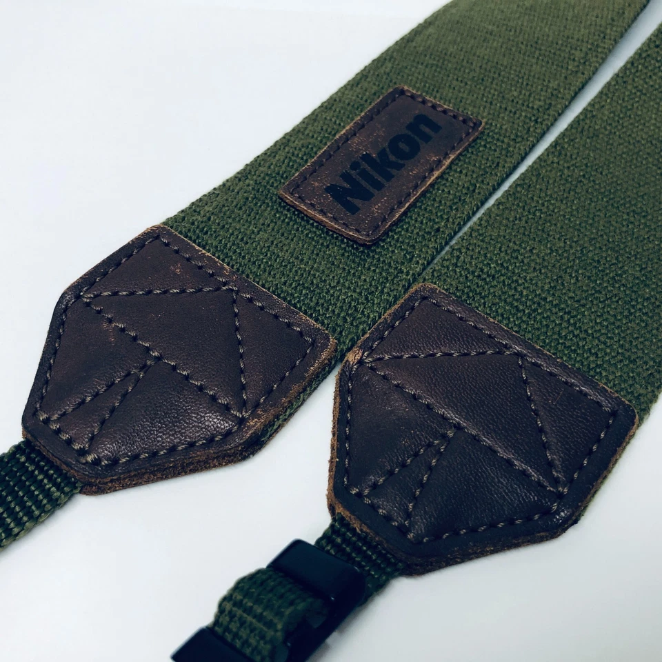 🍙Rare Colour,N.Mint+3🍙Nikon Vintage original strap Olive drab OD Green from JP - Image 2 of 4