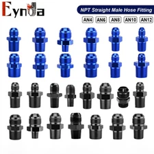 AN4 AN6 AN8 AN10 AN12 AN NPT 0° Straight Fuel Oil Air Hose Fitting Male Adapter