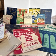 Mixed Lot Of Vintage Organ Sheet Music, Hymnals, Christmas, Lessons, Kid Music