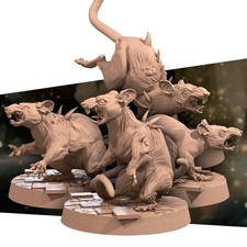 Giant Rats  TABLETOP SCALE  D D TTRPG Miniature  Bite the Bullet