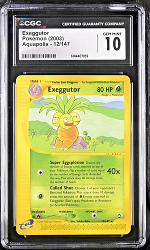 2003 Pokémon Exeggutor Aquapolis 12/147 CGC 10