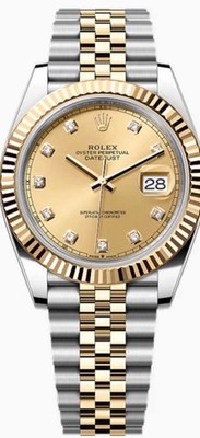 NEW 2025 Rolex Datejust 126333 Gold-Steel Factory Champagne & Diamond Dial Watch