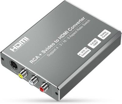 RCA Svideo to HDMI Converter with 4 : 3/16 : 9 Aspect Ratio Switch, S-Video RCA